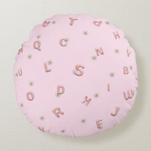 ABC kindergarten daisy Balloon student school Round Pillow