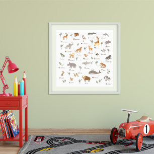 ABC Learning Wild Animals Poster