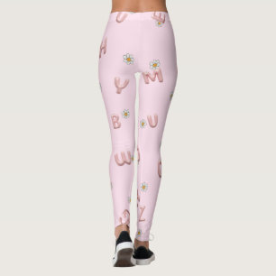 ABC Letter flower Balloon student Back to school Leggings