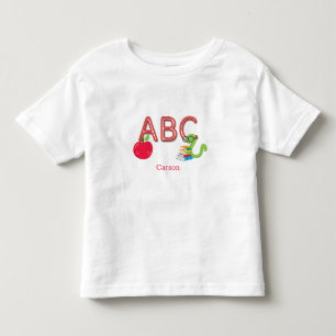 ABC Letters Bookworm Personalized Toddler T-shirt
