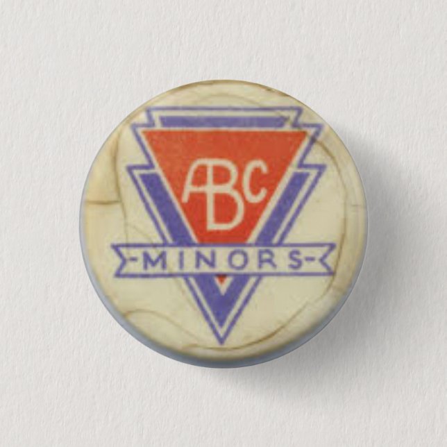 ABC Minors badge - white - 3 1 Inch Round Button (Front)
