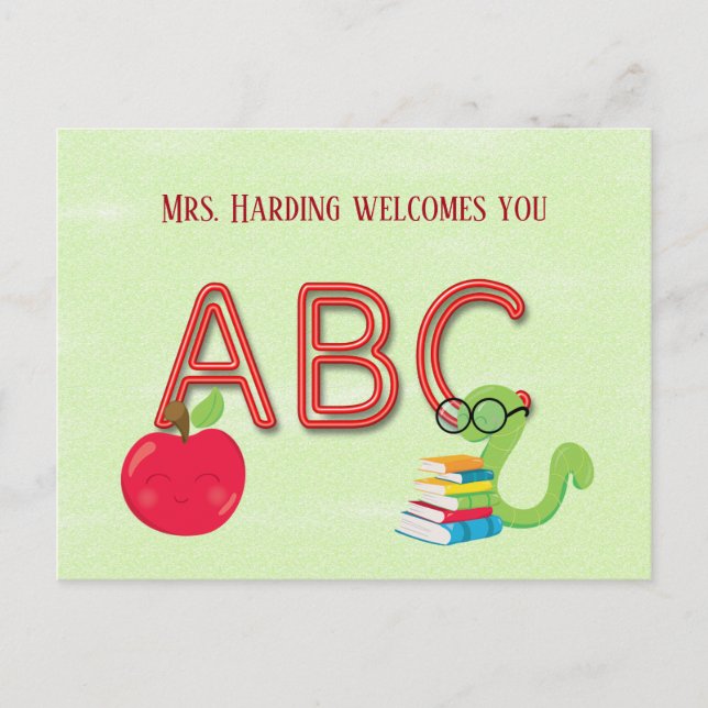 ABC Neon Lettres ver livre avec carte postale du s (Devant)
