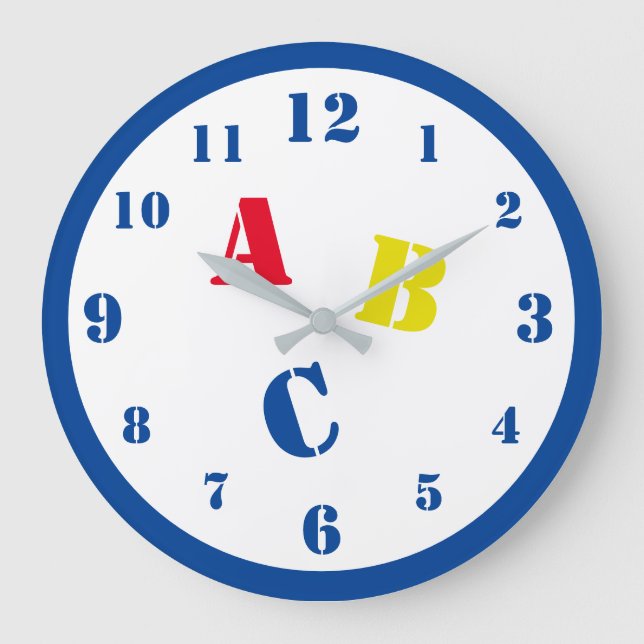 ABC Nursery Acrylic Wall Clock (Front)