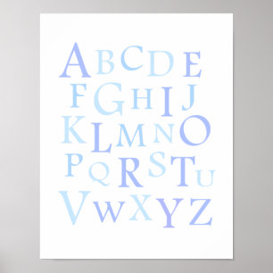 ABC Nursery Blue Typography Print