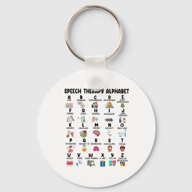 Abc Of Speech Therapy Alphabet Speech Language Pat Keychain (Front)