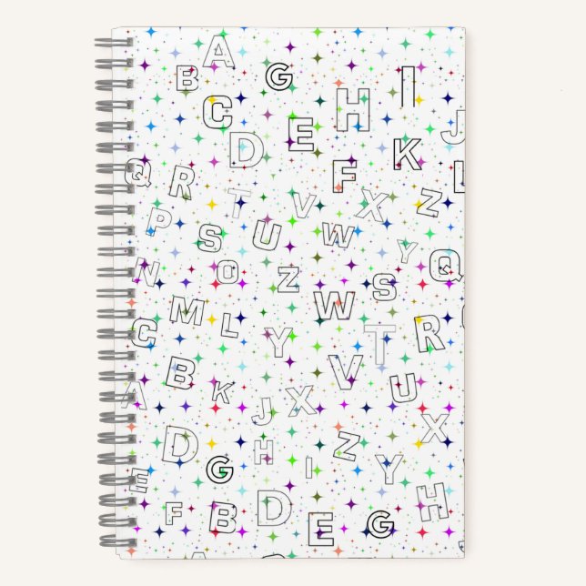 ABC on Starry Background -  Practice (5.5"x8.5")  Notebook (Front)