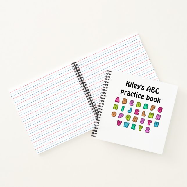 ABC practice notebook personalized (Inside)