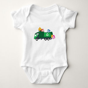 ABC Recycling Garbage Truck Baby Bodysuit