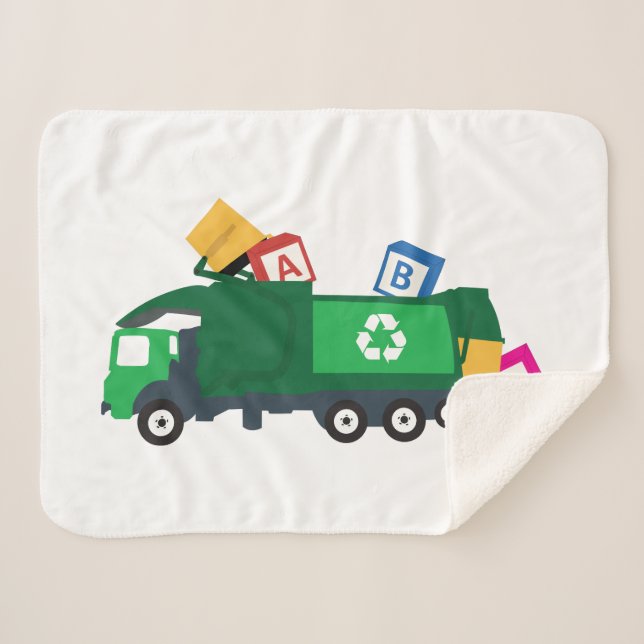 ABC Recycling Garbage Truck Sherpa Blanket (Front (Horizontal))