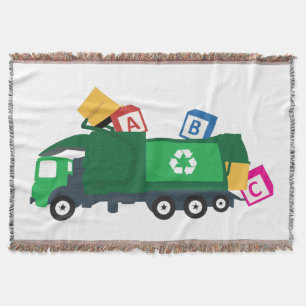 ABC Recycling Garbage Truck Throw Blanket