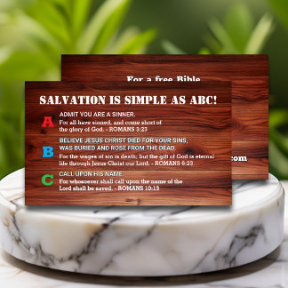 ABC Salvation Evangelism Christian Scripture  Business Card
