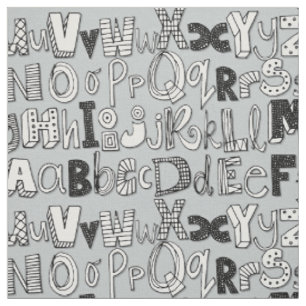 ABC silver Fabric