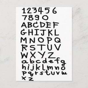 ABC  text  and number Postcard
