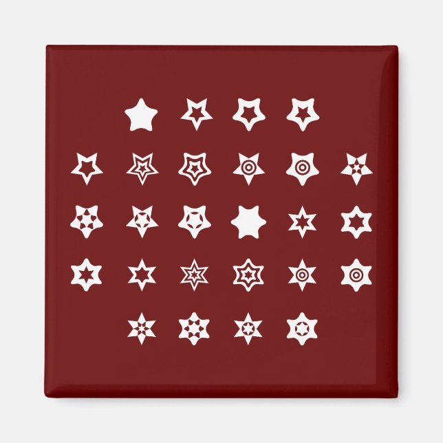 ABC to Star Symbols Cipher Code Key on Dark Magnet (Front)