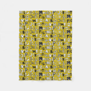 ABC yellow Fleece Blanket