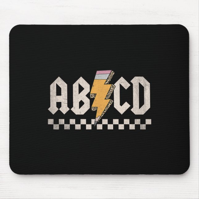 Abcd Back In Cl First Day Back To School Teacher S Mouse Pad (Front)