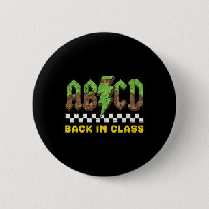 Abcd Back In Cl Rock Back To School Boys Girls Tea 2 Inch Round Button