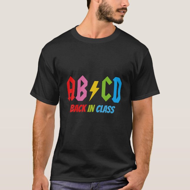 ABCD Back In Class Teacher Leopard Back To School T-Shirt (Front)