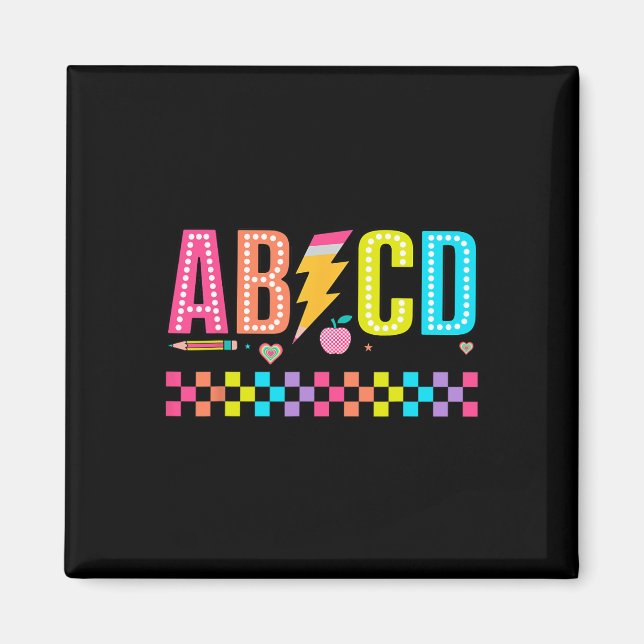 Abcd Back To School Tee  Magnet (Front)