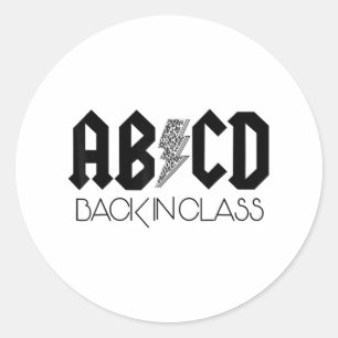 Abcd Ck In Cl Leopard Ck To School Teacher Kids  Classic Round Sticker