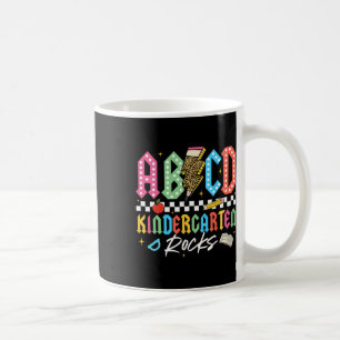Abcd Kindergarten Rocks Pencil Lightning Teachers Coffee Mug