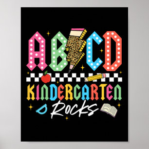 Abcd Kindergarten Rocks Pencil Lightning Teachers  Poster
