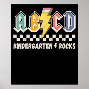 ABCD kindergarten Rocks Pencil Lightning Teachers Poster