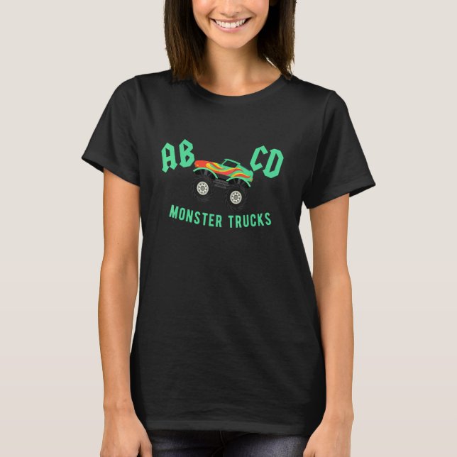 Abcd Monster Trucks Back To School First Day Of Sc T-Shirt (Front)