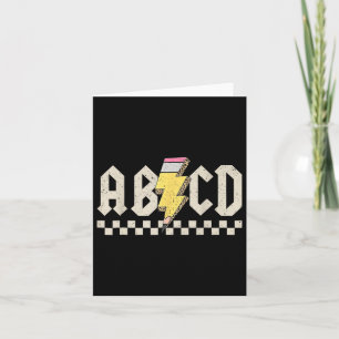 Abcd Pencil Lightning Bolt Back To School Teachers Card