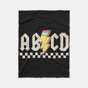 Abcd Pencil Lightning Bolt Back To School Teachers Fleece Blanket