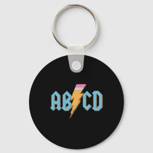 Abcd Pencil Lightning Rock'n Roll Teacher Back To Keychain