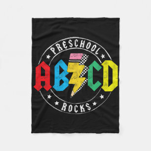Abcd Preschool Rocks 1st Day Pre-k Teacher Back To Fleece Blanket
