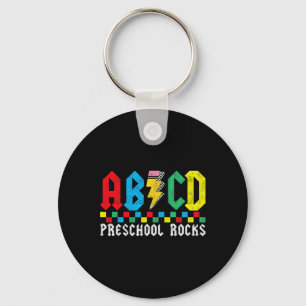 Abcd Preschool Rocks First Day Pre-k Teacher Back  Keychain