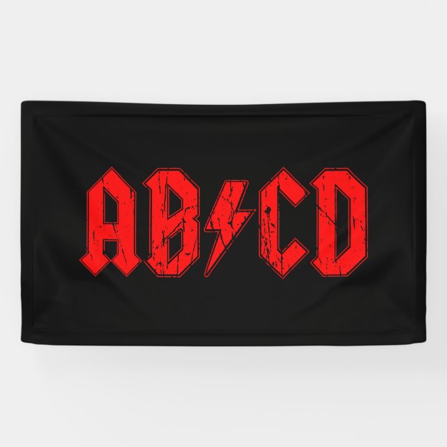 ABCD rock music funny symbol fake acdc joke school Banner (Horizontal)