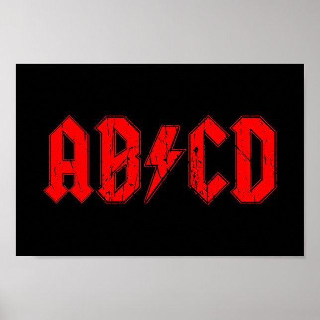ABCD rock music funny symbol fake acdc joke school Poster (Front)