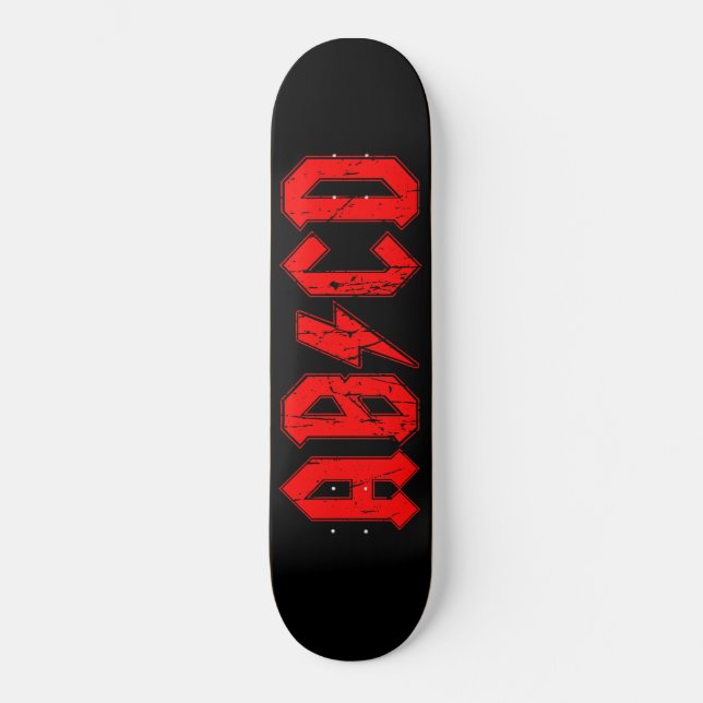 ABCD rock music funny symbol fake acdc joke school Skateboard (Front)