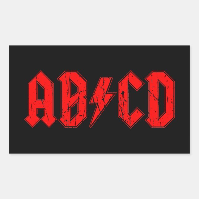 ABCD rock music funny symbol fake acdc joke school Sticker (Front)