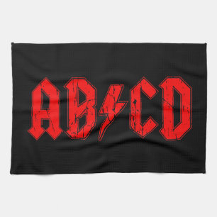 ABCD rock music funny symbol fake Kitchen Towel