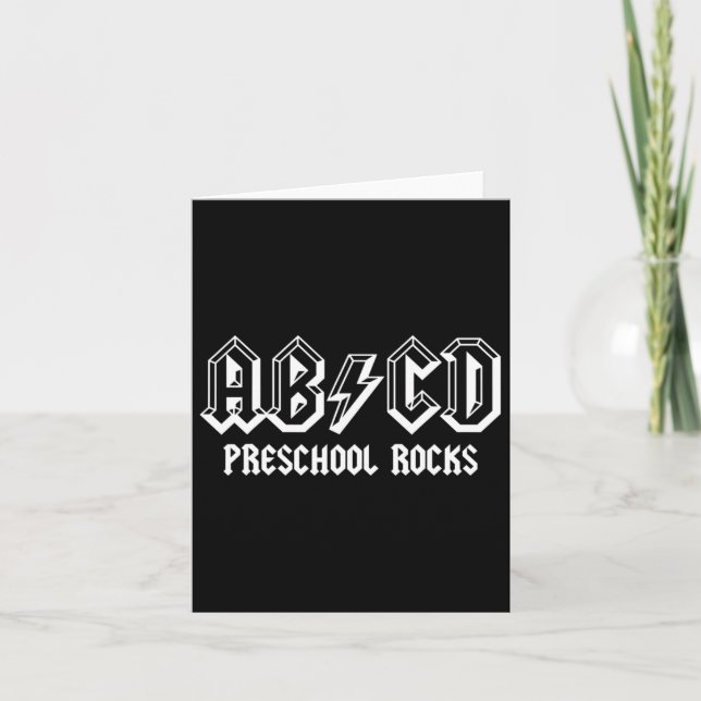 Abcd Rocks Back To School Preschool Rocks Fun Teac Card (Front)