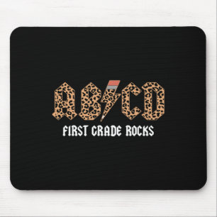 Abcd Rocks First Grade Back To School Leopard Teac Mouse Pad
