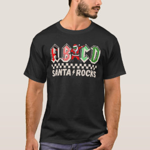 ABCD Santa Rocks Funny Christmas Teachers Students T-Shirt