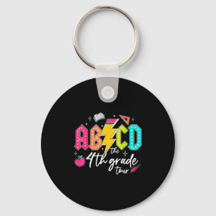 Abcd The 4th Grade Tour Pencil Lightning Rock Boys Keychain