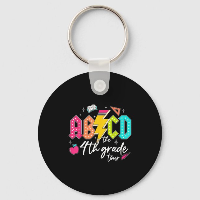 Abcd The 4th Grade Tour Pencil Lightning Rock Boys Keychain (Front)
