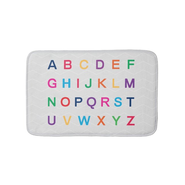 ABC's Alphabet learning colourful ABC letters Bath Mat (Front)
