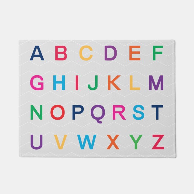ABC's Alphabet learning colourful ABC letters Doormat (Front)