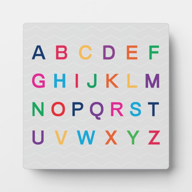 ABC's Alphabet learning colourful ABC letters Plaque (Front)