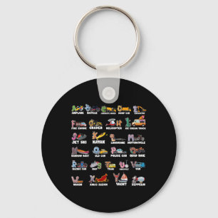 Abcs Alphabet Learning Transportation Animal Back Keychain