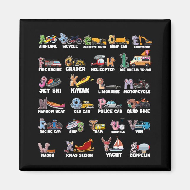 Abcs Alphabet Learning Transportation Animal Ck To Magnet (Front)