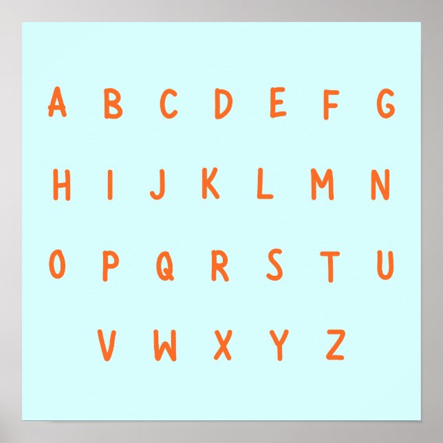 ABC's alphabet letters A-Z Poster Prints  (Front)