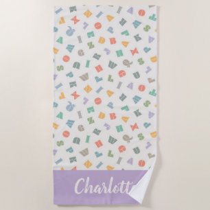ABCs -  Alphabet Personalized Name Beach Towel